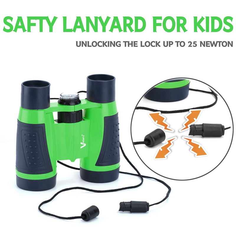 Vanstarry Compact Binoculars for Kids Bird Watching Hiking Camping Fishing Accessories Gear Essentials Best Toy Gifts for Boys Girls Children Toddler Waterproof 5X30 Optical Lens Including Compass - Image 2